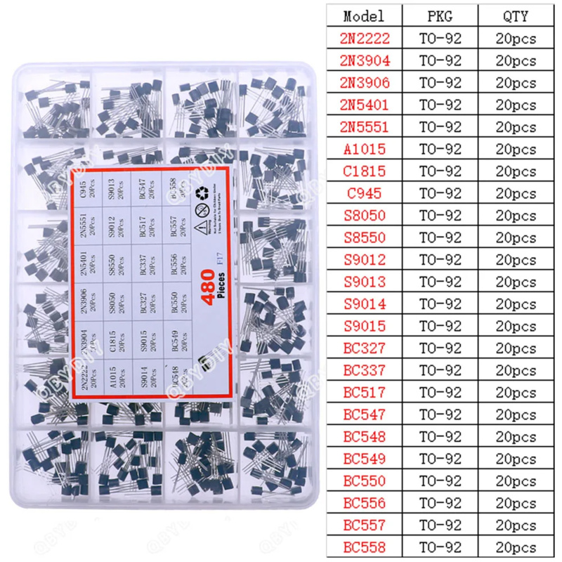 Mosfet Transistor Set - 480 Buah 24 Jenis Paket Kit