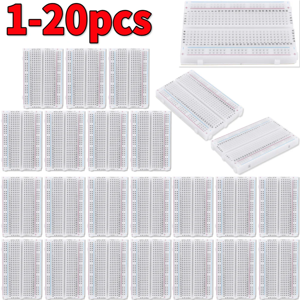 Diy Electronics Breadboard - 1-20 Buah 400 Titik Ikat Tanpa