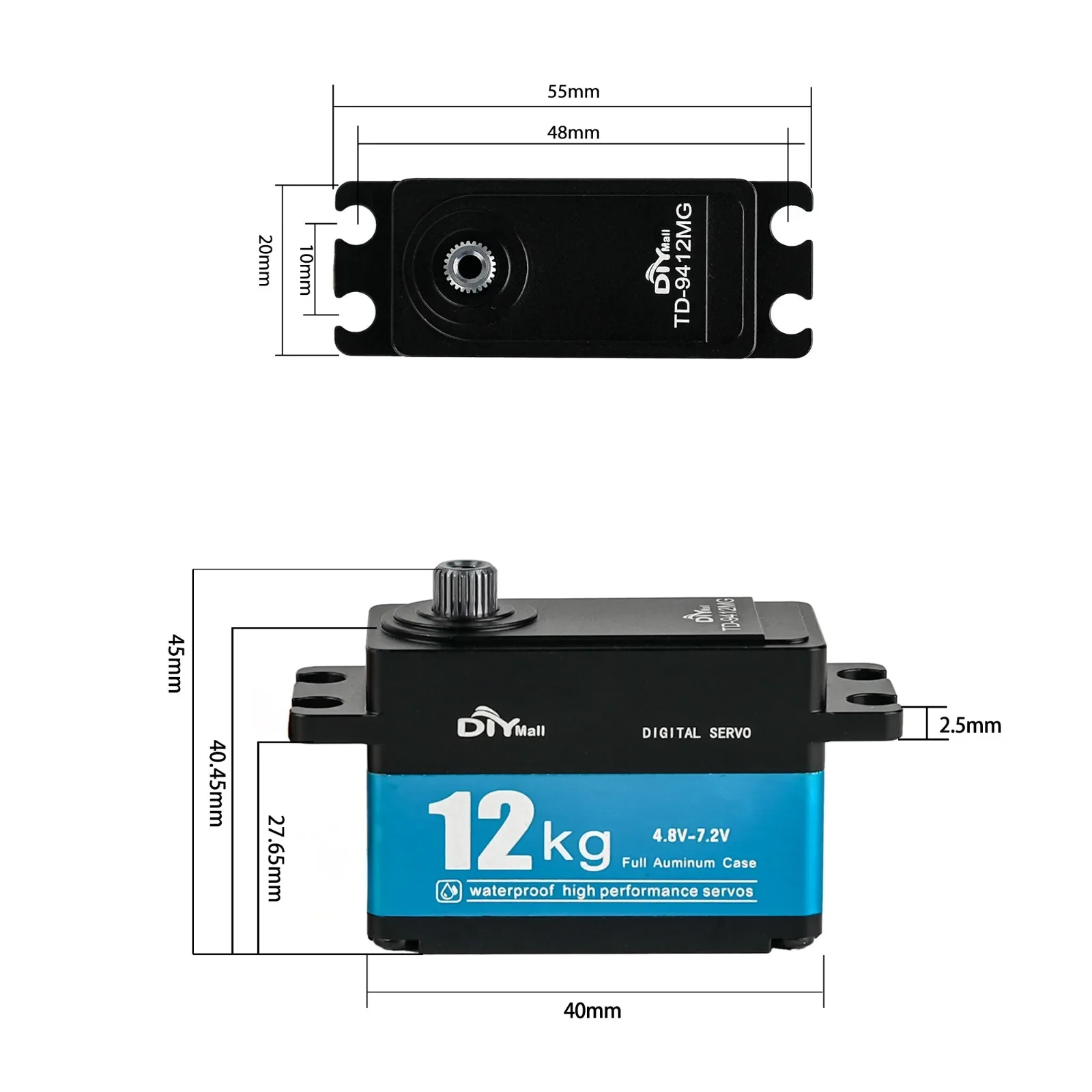 12KG TD-9412MG torsi tinggi Di - Servo Motor Sg90 ulasan dan harga