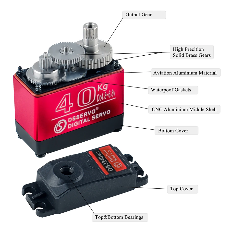 40KG Dsservo DS3240 torsi besa - Servo Motor Sg90 ulasan dan harga