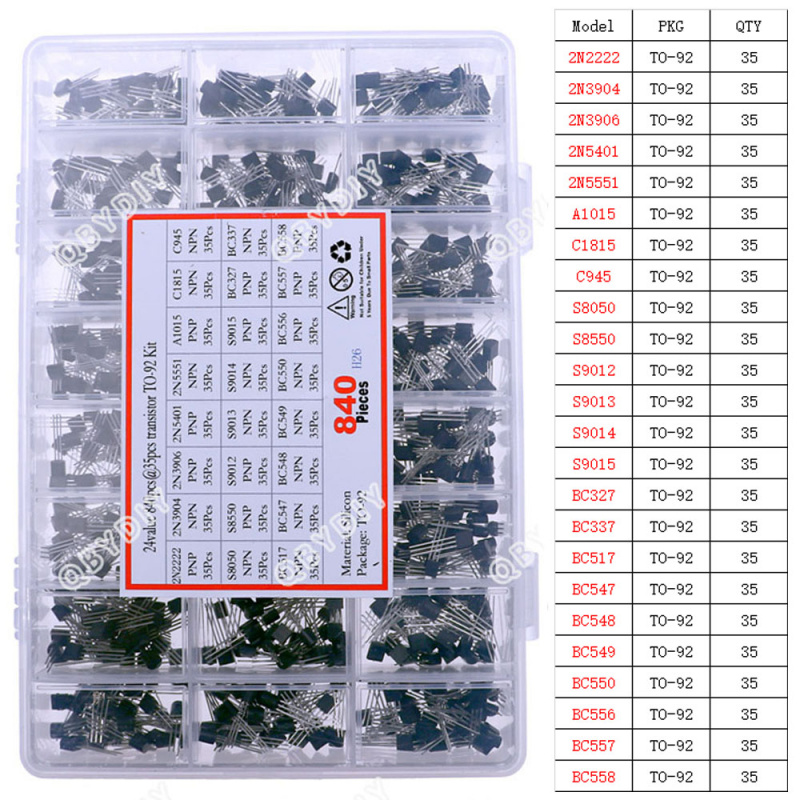 840 buah 24 nilai TO-92 PNP/NP - Mosfet Transistor Set ulasan dan harga