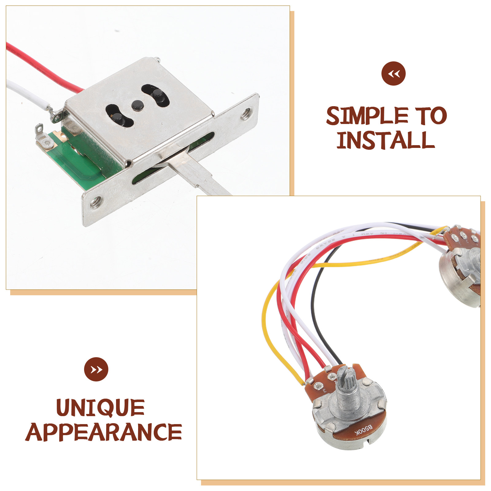 1Set Kit Kabel Penghubung Gita - Diy Guitar Electronics Kit ulasan dan harga