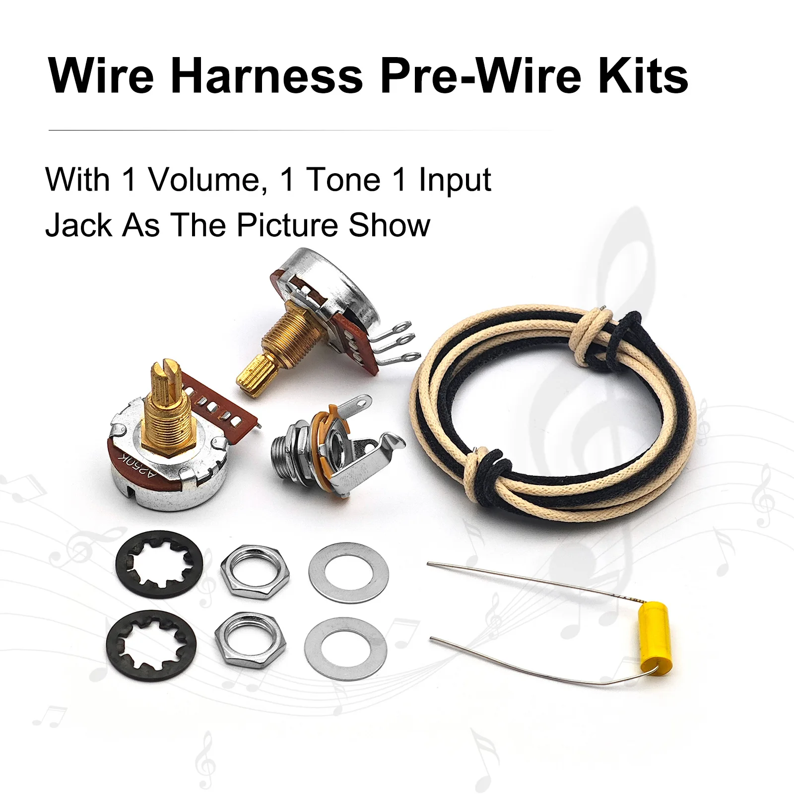Harness Kabel Gitar Bass 1 Vol - Diy Guitar Electronics Kit ulasan dan harga